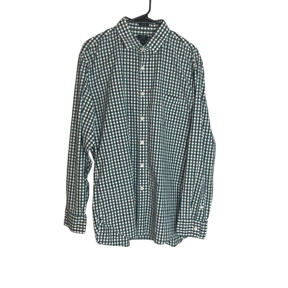J.Crew‎ Men's Green Plaid Cotton Thompson Casual Button up Large